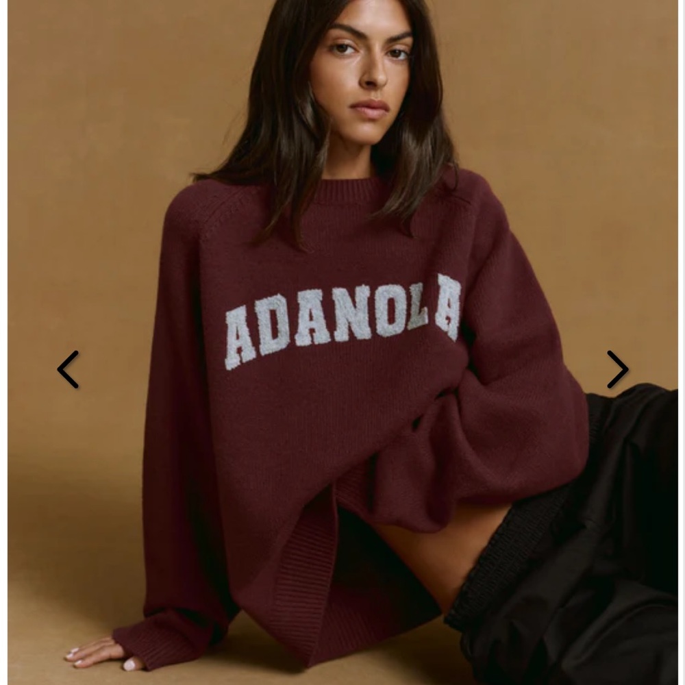 Adanola Women's Maroon Crew Neck Sweater